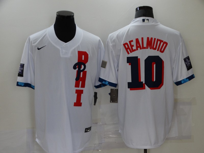 Men's Philadelphia Phillies J.T. Realmuto #10 White All Star Jersey